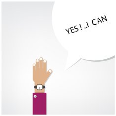 Businessman hands with speech bubble N2