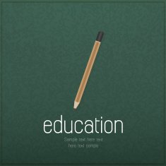 Vintage pencil icon on realistic black design element
