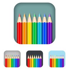 Coloured Pencils Square Icon
