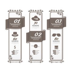 Vintage Design Labels infographic template N2