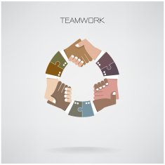 Cycle handshake abstract design template Partnership symbol