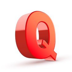 3d red letter Q N9