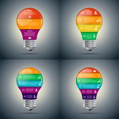 Vector lightbulb set for infographic