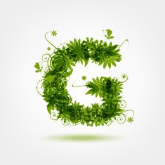 Green eco letter G for your design