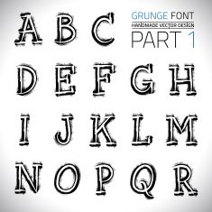 Grunge Hand Made Vector Font N2