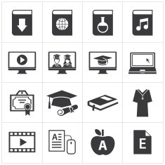 set of online education icon