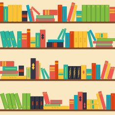 seamless pattern bookshelves N3