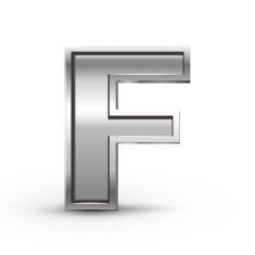3d metal letter F N2