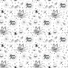 Hand drawn raditional tattoo biker seamless background design N2