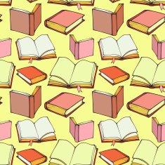 Seamless pattern with decorative books N4