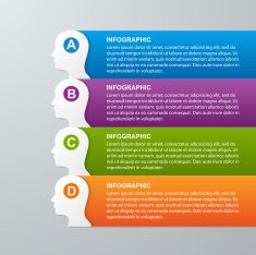 Vector infographic template business silhouette head N5