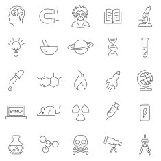 Science line icons set Vector