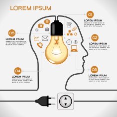 Abstract infographic creative light bulb idea