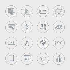 School line icon set N16