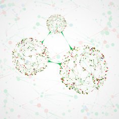 Abstract molecular structure network connection