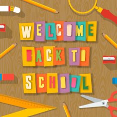 Back to school background - collage paper craft design N2