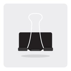 Vector of flat icon binder clip