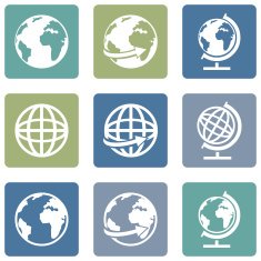 Vector Set of Globe Icons N7