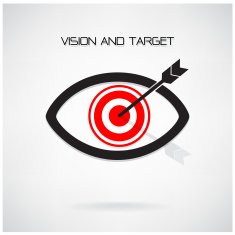 Vision and target concept eye symbol