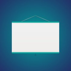 Vector projector screen over blue