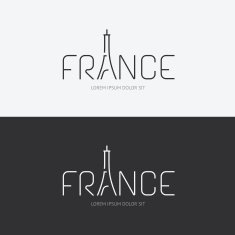 Vector alphabet france design concept with flat sign icon