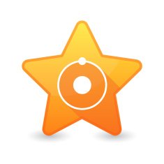 Isolated star icon with an atom N2