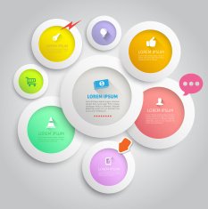 Circle template with icons N2