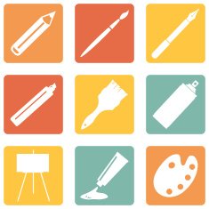 Vector Set of Art Painting and Drawing Icons N22