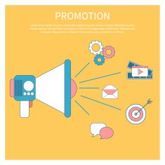 Digital marketing concept with megaphone