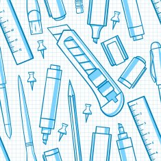 seamless background various stationery - 2