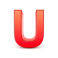 3d red letter U N9
