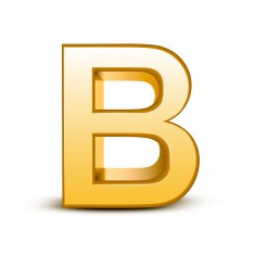 3d golden letter B N5