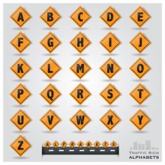 Traffic Sign Alphabets Font Style