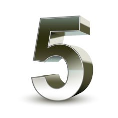 3d silver steel number 5 N3