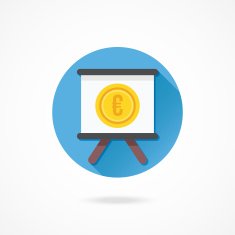 Vector Presentation Board and Euro Sign Icon