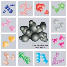 Set of colorful molecular