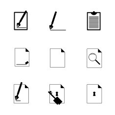 document icons set business information N5