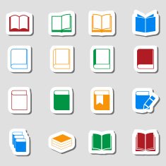 Color Book icon set as Labes