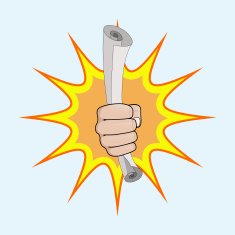 hand holding croll of paper