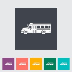 School bus flat icon N7