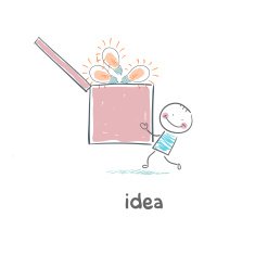 man carries a box of ideas