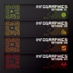 QR Code Infographics Banner & Background Design Template