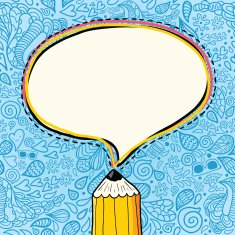 back to school doodle background with bubble speech and pencil N2