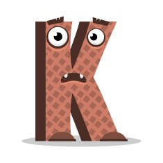 Letter K monster Vector illustration N2