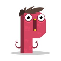 Letter P monster Vector illustration N2