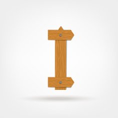 Letter made from wooden boards for your design N23