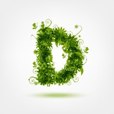 Green eco letter D for your design