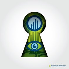 Minimal style Key Hole Business Concept Illustration