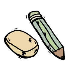 rubber an pencil