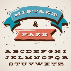 Funny alphabet letters in retro style